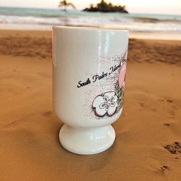 Vintage souvenir footed coffee mug from South Padre Island. - Picture 2 of 4